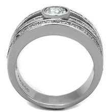 Load image into Gallery viewer, TK1525 - High polished (no plating) Stainless Steel Ring with AAA Grade CZ  in Clear