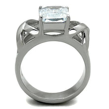Load image into Gallery viewer, TK1530 - High polished (no plating) Stainless Steel Ring with AAA Grade CZ  in Clear