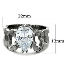 Load image into Gallery viewer, TK1534 - High polished (no plating) Stainless Steel Ring with AAA Grade CZ  in Clear