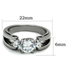 Load image into Gallery viewer, TK1537 - High polished (no plating) Stainless Steel Ring with AAA Grade CZ  in Clear