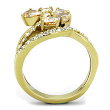 Load image into Gallery viewer, TK1574 - IP Gold(Ion Plating) Stainless Steel Ring with AAA Grade CZ  in Champagne