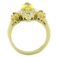 Load image into Gallery viewer, TK1578 - IP Gold(Ion Plating) Stainless Steel Ring with Synthetic Synthetic Glass in Topaz