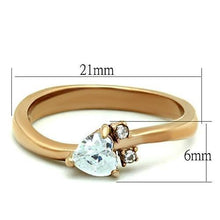 Load image into Gallery viewer, TK1591 - IP Rose Gold(Ion Plating) Stainless Steel Ring with AAA Grade CZ  in Clear
