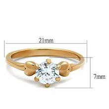 Load image into Gallery viewer, TK1596 - IP Rose Gold(Ion Plating) Stainless Steel Ring with AAA Grade CZ  in Clear