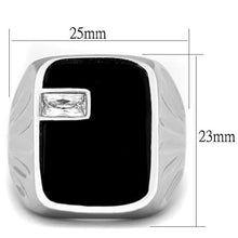 Load image into Gallery viewer, TK1598 - High polished (no plating) Stainless Steel Ring with AAA Grade CZ  in Clear