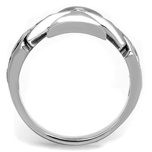 TK1602 - High polished (no plating) Stainless Steel Ring with Epoxy  in Jet