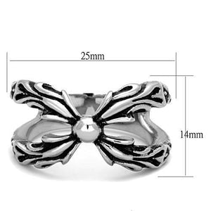 TK1605 - High polished (no plating) Stainless Steel Ring with Epoxy  in Jet