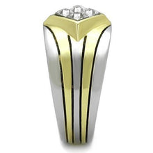 Load image into Gallery viewer, TK1610 - Two-Tone IP Gold (Ion Plating) Stainless Steel Ring with Top Grade Crystal  in Clear