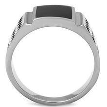 Load image into Gallery viewer, TK1611 - High polished (no plating) Stainless Steel Ring with Epoxy  in Jet