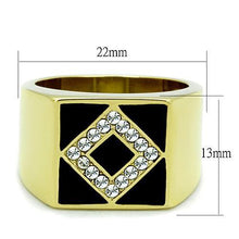 Load image into Gallery viewer, TK1613 - IP Gold(Ion Plating) Stainless Steel Ring with Top Grade Crystal  in Clear