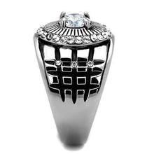 Load image into Gallery viewer, TK1614 - High polished (no plating) Stainless Steel Ring with AAA Grade CZ  in Clear