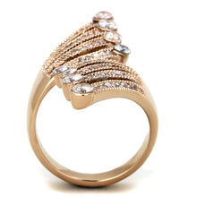 Load image into Gallery viewer, TK1631 - IP Rose Gold(Ion Plating) Stainless Steel Ring with AAA Grade CZ  in Clear