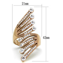 Load image into Gallery viewer, TK1631 - IP Rose Gold(Ion Plating) Stainless Steel Ring with AAA Grade CZ  in Clear