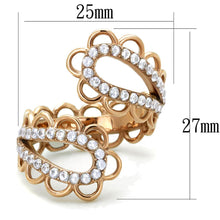 Load image into Gallery viewer, TK1633 - IP Rose Gold(Ion Plating) Stainless Steel Ring with AAA Grade CZ  in Clear