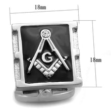 Load image into Gallery viewer, TK1650 - High polished (no plating) Stainless Steel Cufflink with Top Grade Crystal  in Clear