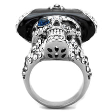 Load image into Gallery viewer, TK1659 - Two-Tone IP Black Stainless Steel Ring with Synthetic Synthetic Glass in Montana