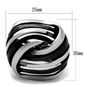 TK1660 - Two-Tone IP Black Stainless Steel Ring with No Stone