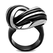 Load image into Gallery viewer, TK1660 - Two-Tone IP Black Stainless Steel Ring with No Stone