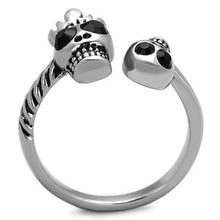 Load image into Gallery viewer, TK1661 High polished (no plating) Stainless Steel Ring with Top Grade Crystal in Jet