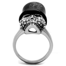 Load image into Gallery viewer, TK1662 - Two-Tone IP Black Stainless Steel Ring with Top Grade Crystal  in Clear
