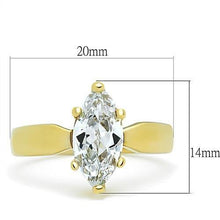 Load image into Gallery viewer, TK1673 - IP Gold(Ion Plating) Stainless Steel Ring with AAA Grade CZ  in Clear