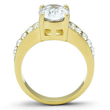 Load image into Gallery viewer, TK1675 - IP Gold(Ion Plating) Stainless Steel Ring with AAA Grade CZ  in Clear