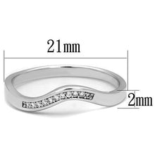 Load image into Gallery viewer, TK1682 - High polished (no plating) Stainless Steel Ring with AAA Grade CZ  in Clear