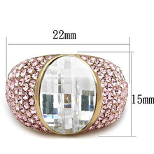 Load image into Gallery viewer, TK1692 - IP Rose Gold(Ion Plating) Stainless Steel Ring with AAA Grade CZ  in Clear