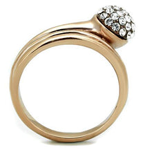 Load image into Gallery viewer, TK1693 - IP Rose Gold(Ion Plating) Stainless Steel Ring with Top Grade Crystal  in Clear
