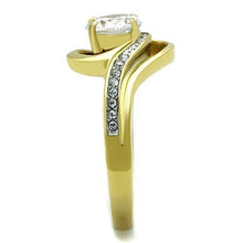 Load image into Gallery viewer, TK1701 - Two-Tone IP Gold (Ion Plating) Stainless Steel Ring with AAA Grade CZ  in Clear