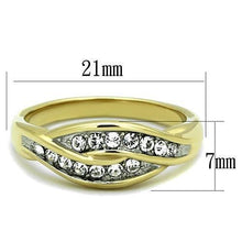 Load image into Gallery viewer, TK1704 - Two-Tone IP Gold (Ion Plating) Stainless Steel Ring with Top Grade Crystal  in Clear
