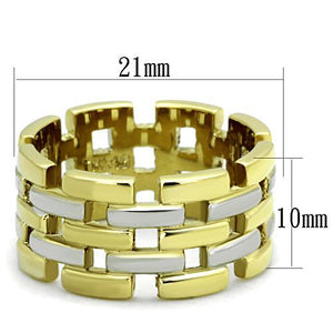 TK1705 - Two-Tone IP Gold (Ion Plating) Stainless Steel Ring with No Stone