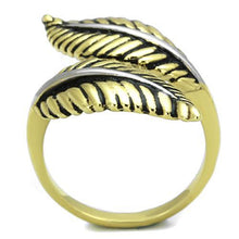Load image into Gallery viewer, TK1707 - Two-Tone IP Gold (Ion Plating) Stainless Steel Ring with Epoxy  in Jet