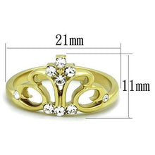Load image into Gallery viewer, TK1716 - IP Gold(Ion Plating) Stainless Steel Ring with Top Grade Crystal  in Clear