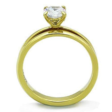 Load image into Gallery viewer, TK1721 - IP Gold(Ion Plating) Stainless Steel Ring with AAA Grade CZ  in Clear