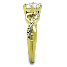 Load image into Gallery viewer, TK1722 - IP Gold(Ion Plating) Stainless Steel Ring with AAA Grade CZ  in Clear