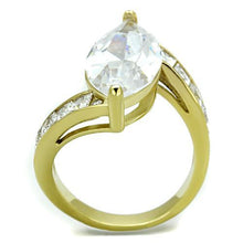 Load image into Gallery viewer, TK1723 - IP Gold(Ion Plating) Stainless Steel Ring with AAA Grade CZ  in Clear