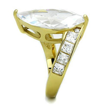 Load image into Gallery viewer, TK1723 - IP Gold(Ion Plating) Stainless Steel Ring with AAA Grade CZ  in Clear