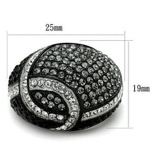 Load image into Gallery viewer, TK1733 - Two-Tone IP Black Stainless Steel Ring with Top Grade Crystal  in Black Diamond