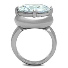 Load image into Gallery viewer, TK1749 - High polished (no plating) Stainless Steel Ring with AAA Grade CZ  in Clear