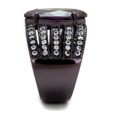 Load image into Gallery viewer, TK1752DC - IP Dark Brown (IP coffee) Stainless Steel Ring with AAA Grade CZ  in Amethyst
