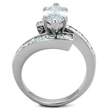 Load image into Gallery viewer, TK1754 - High polished (no plating) Stainless Steel Ring with AAA Grade CZ  in Clear