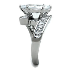 Load image into Gallery viewer, TK1754 - High polished (no plating) Stainless Steel Ring with AAA Grade CZ  in Clear