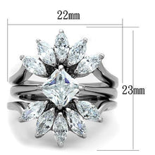 Load image into Gallery viewer, TK1756 - High polished (no plating) Stainless Steel Ring with AAA Grade CZ  in Clear