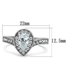 Load image into Gallery viewer, TK1759 - High polished (no plating) Stainless Steel Ring with AAA Grade CZ  in Clear