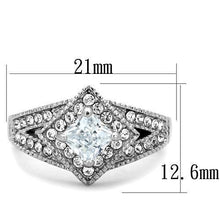 Load image into Gallery viewer, TK1760 - High polished (no plating) Stainless Steel Ring with AAA Grade CZ  in Clear