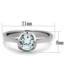 Load image into Gallery viewer, TK1763 - High polished (no plating) Stainless Steel Ring with AAA Grade CZ  in Clear