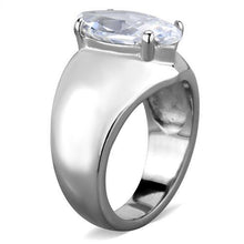 Load image into Gallery viewer, TK1774 - High polished (no plating) Stainless Steel Ring with AAA Grade CZ  in Clear