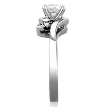 Load image into Gallery viewer, TK1776 - High polished (no plating) Stainless Steel Ring with AAA Grade CZ  in Clear
