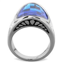 Load image into Gallery viewer, TK1778 - High polished (no plating) Stainless Steel Ring with Synthetic Synthetic Glass in Capri Blue